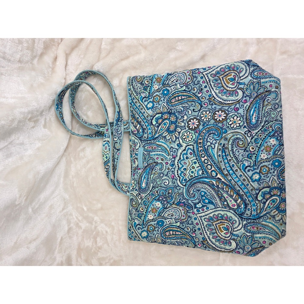 Vera‎ Bradley Holland Garden Quilted Paisley Tote Bag Blue